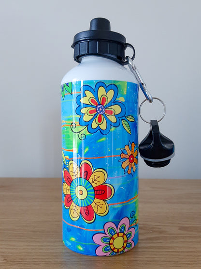 Summer Flowers 600ml Aluminium Water Bottle