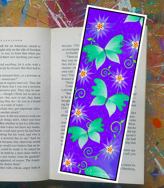 Boho Butterflies Purple Bookmark