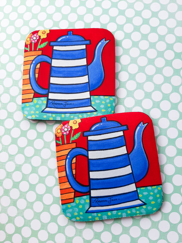Blue & White Teapot Coaster