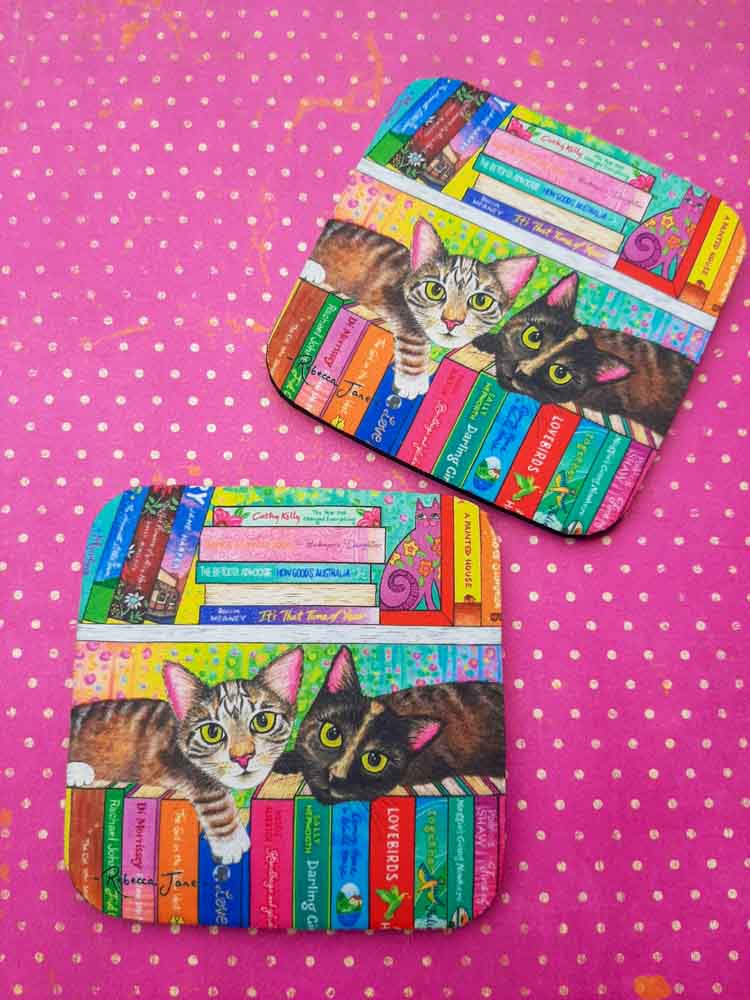Cats n Books Coaster
