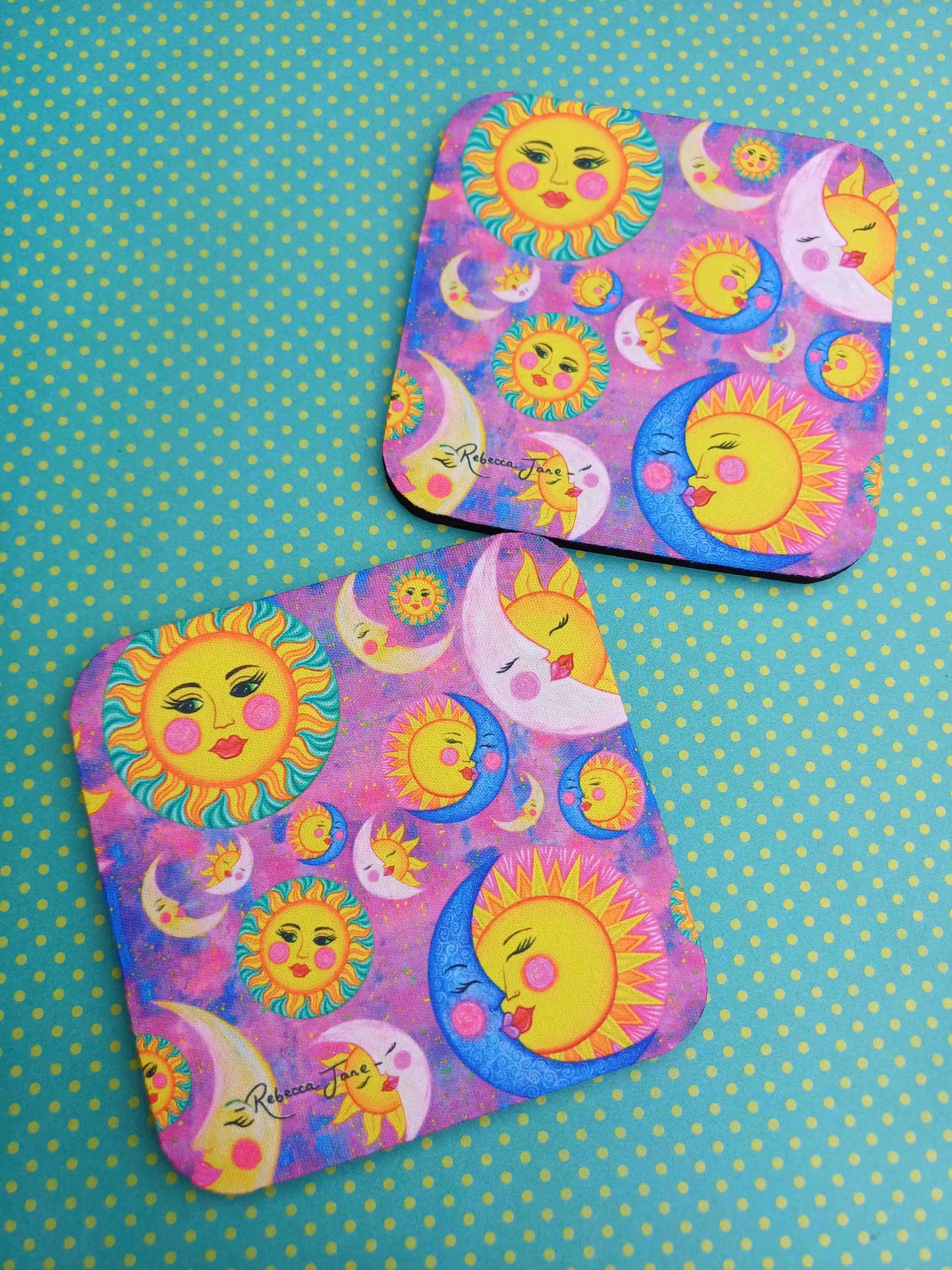 Moon, Sun & Kisses Coaster
