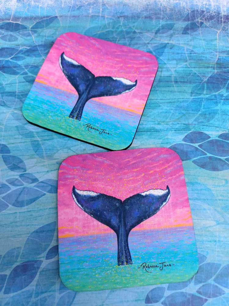 Whale Confetti Coaster