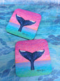 Whale Confetti Coaster