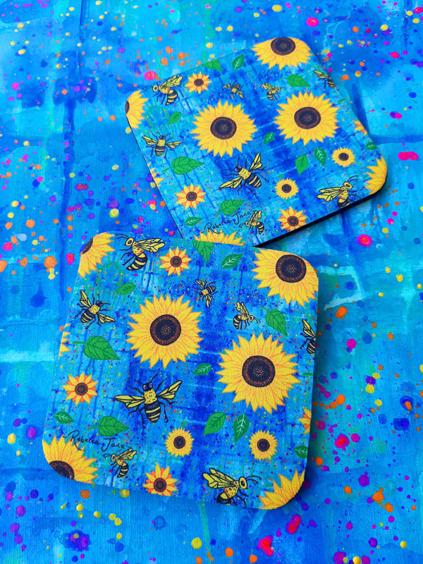 Sunflowers n Bees Coaster