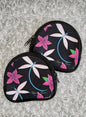 Dragonflies & Frangipanis Black Coin Pouch