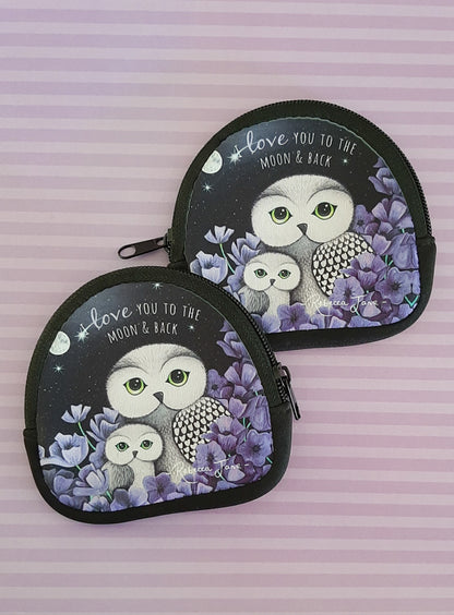 Owls in Poppies Lavender Coin Pouch
