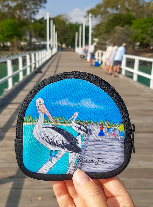 Pelicans on the Pier Coin Pouch