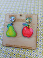 Apple & Pear Dangle Deluxe Earrings