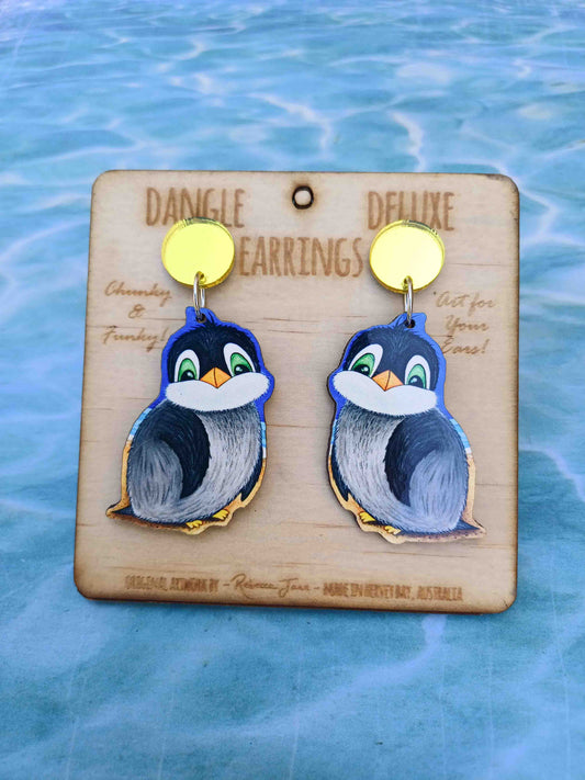 Beach Pengy Dangle Deluxe Earrings