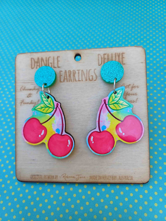 Cherry Dangle Deluxe Earrings