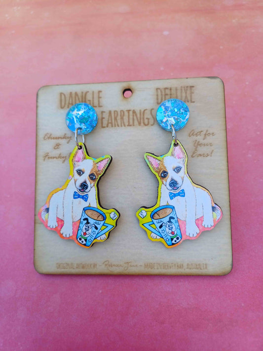 Cuppa Puppa Dangle Deluxe Earrings