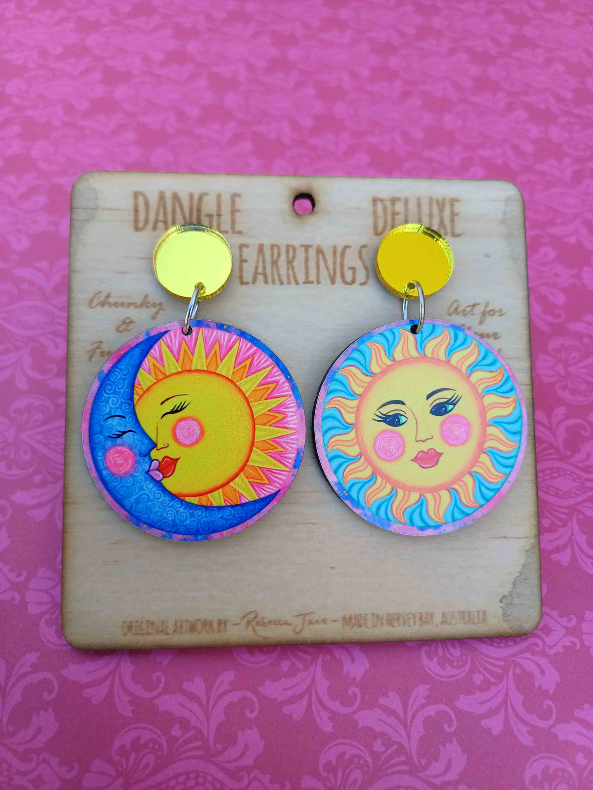 Moon & Sun Dangle Deluxe Earrings