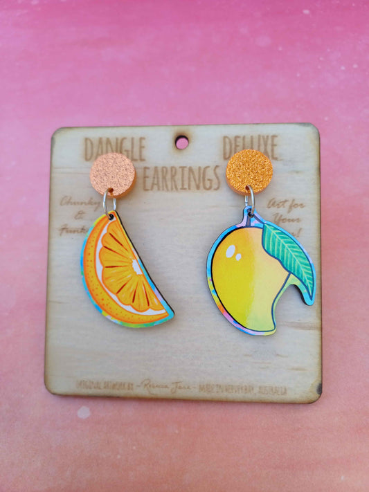 Orange & Mango Dangle Deluxe Earrings
