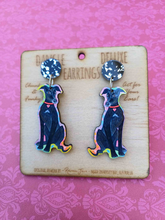 Pink Gin Pooch Dangle Deluxe Earrings