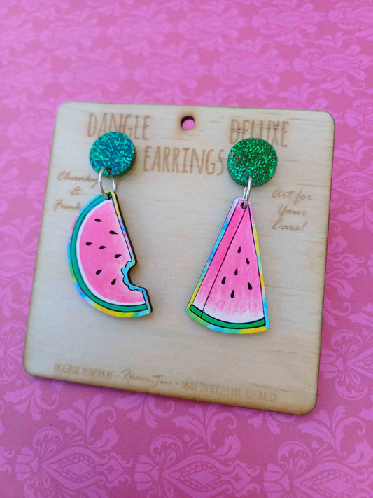 Watermelon Dangle Deluxe Earrings