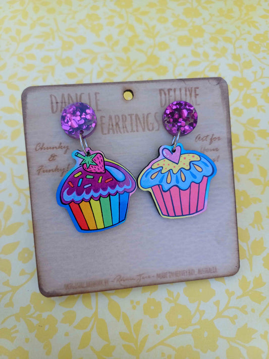 Rainbow Cake Dangle Deluxe Earrings