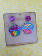 Rainbow Cake Dangle Deluxe Earrings