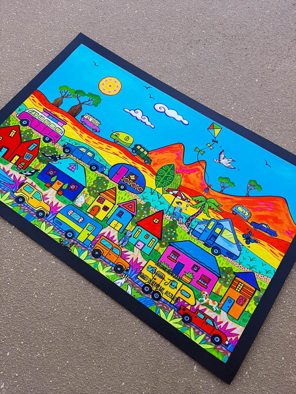 Summer Holiday Outback Door Mat