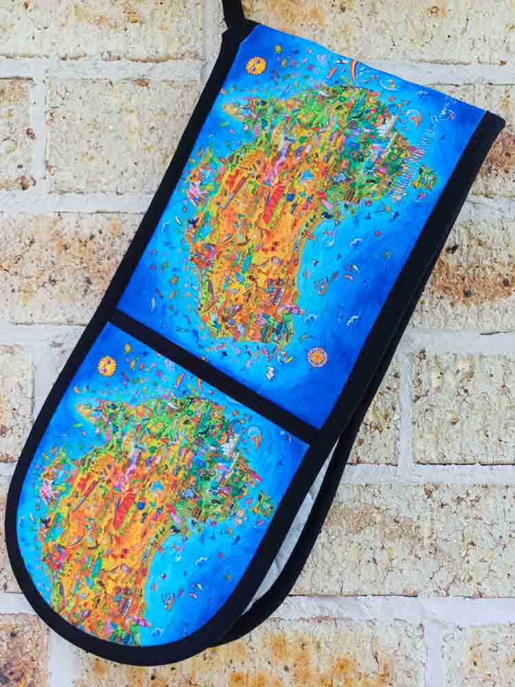 The Great Australian Map Double Oven Mitt