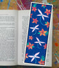 Dragonflies & Frangipanis Blue Bookmark