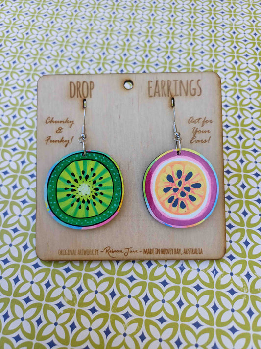 Kiwi Passion Drop Earrings