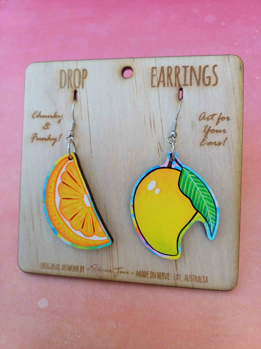 Orange & Mango Drop Earrings