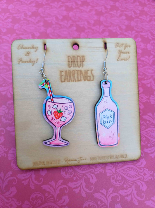 Pink Gin Drop Earrings
