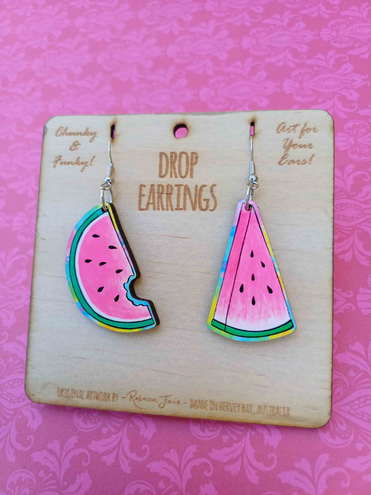 Watermelon Drop Earrings