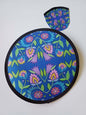 Folky Flowers Blue Fan
