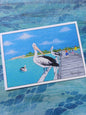 Pelicans on the Pier Greeting Card