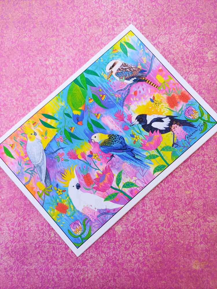 Springtime Birds & Blooms Greeting Card