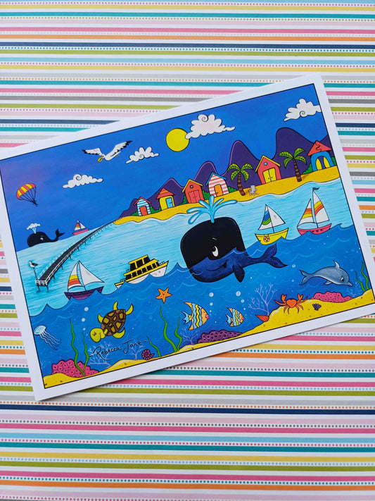 Whale Town Greeting Card