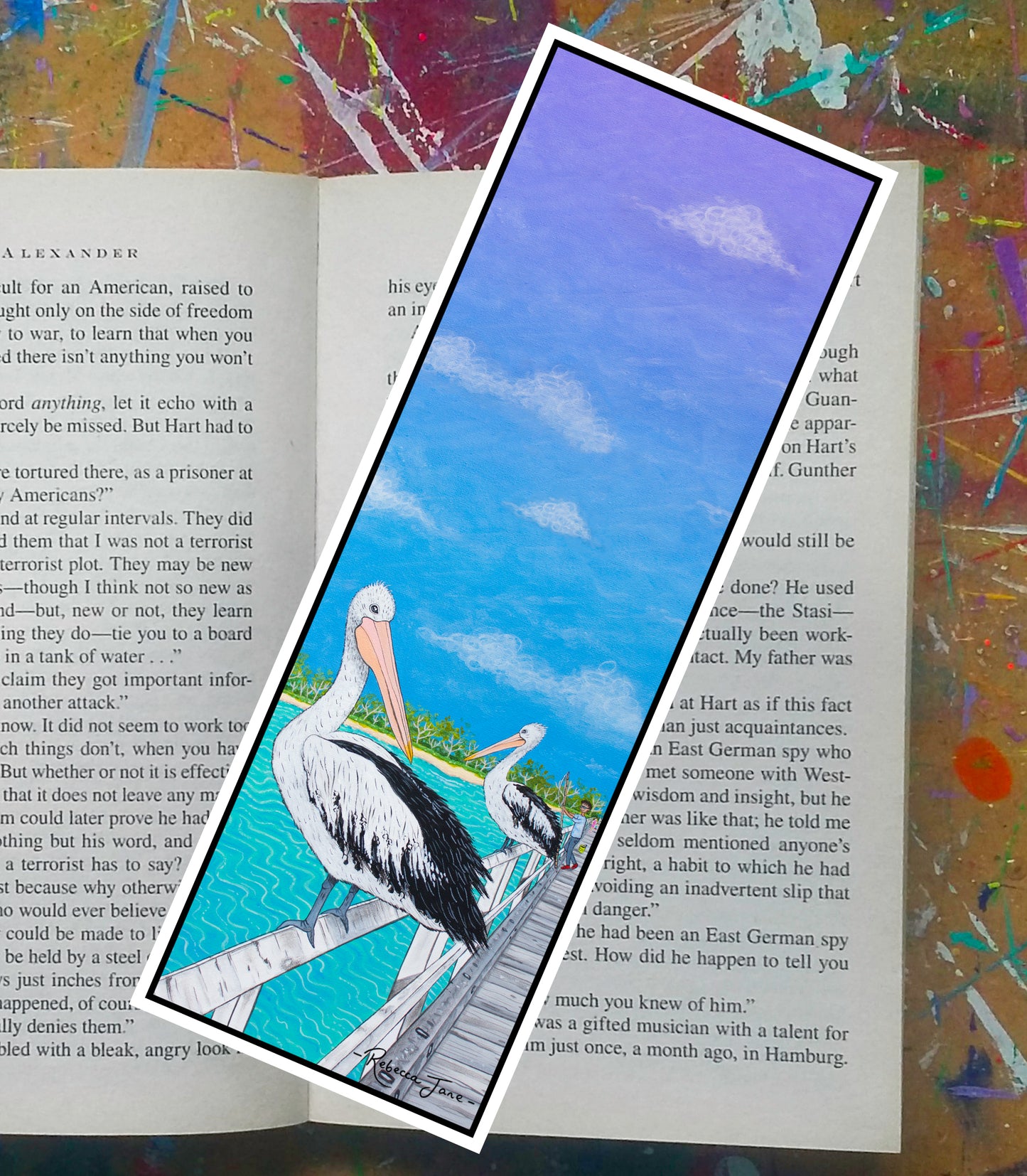 Pelicans on the Pier Bookmark