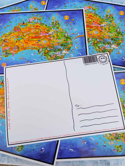The Great Australian Map Postcard