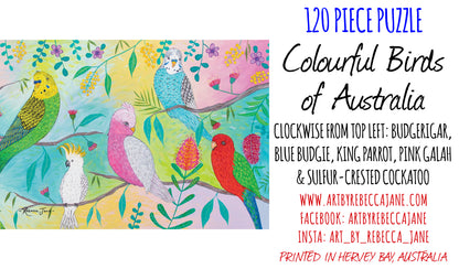 Colourful Birds Pink Galah 120 Piece Puzzle