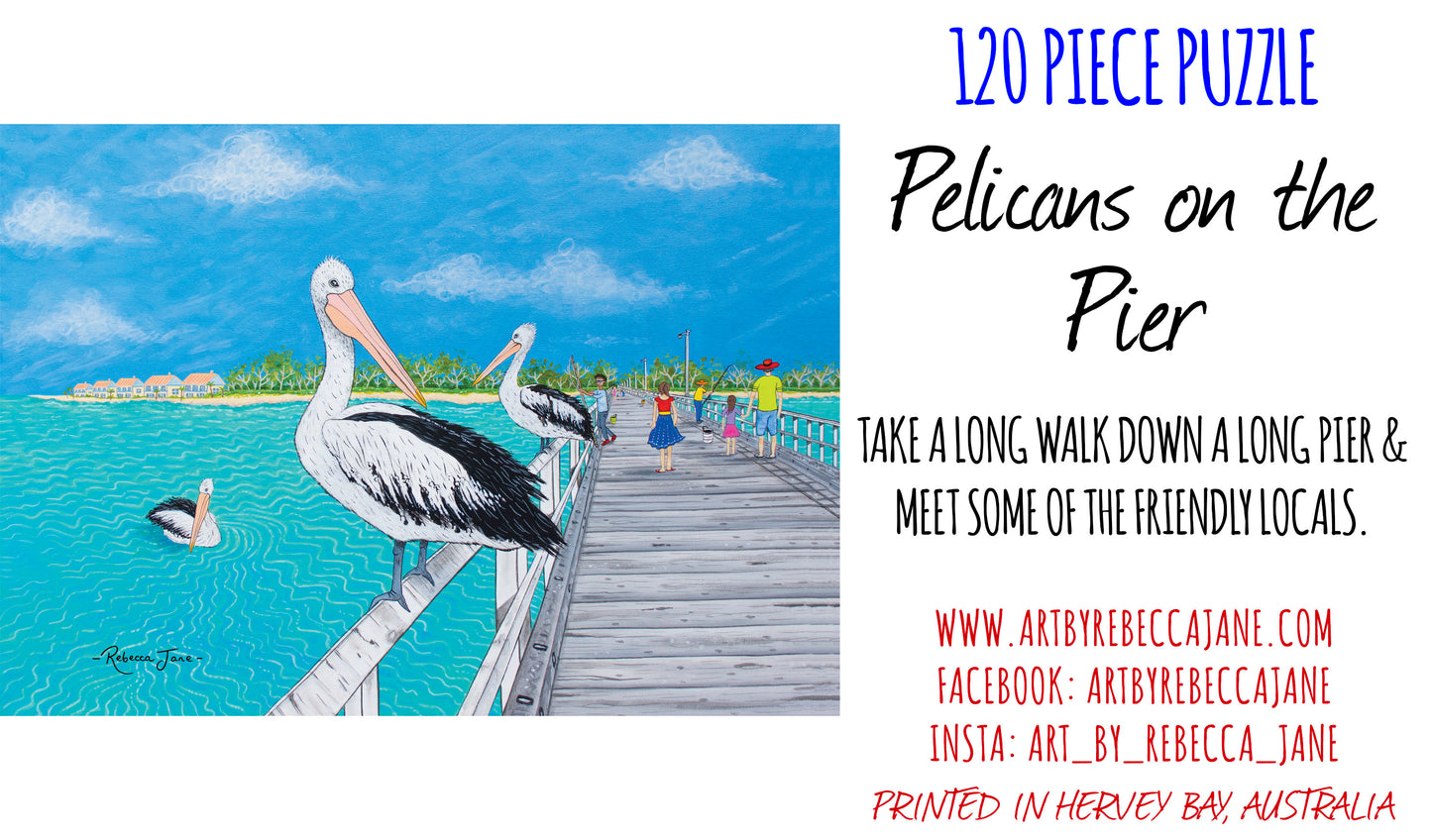 Pelicans on the Pier 120 Piece Puzzle