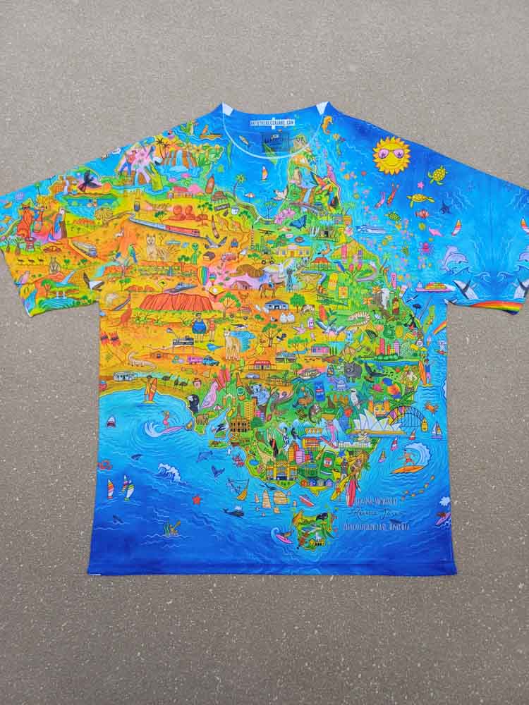 The Great Australian Map T-Shirt (East to West)