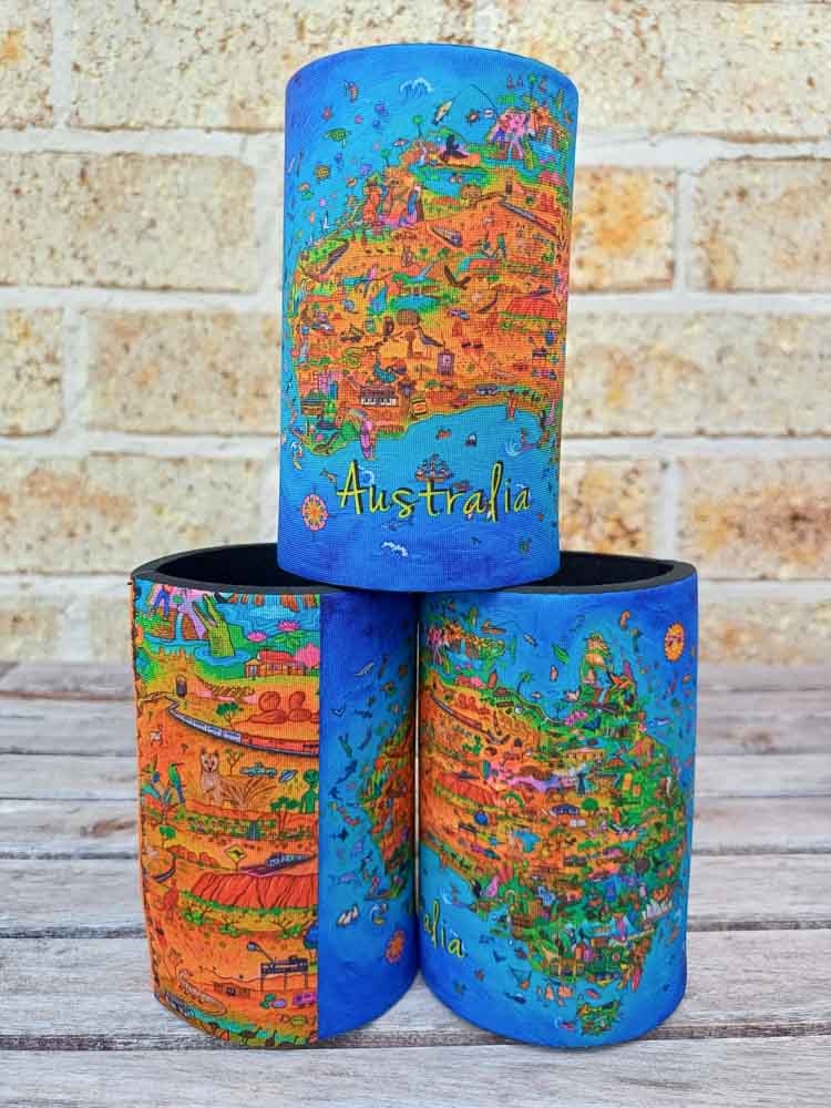 The Great Australian Map Stubby Cooler