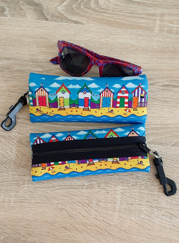 Beach Huts Sunglass Case