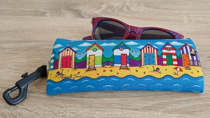 Beach Huts Sunglass Case