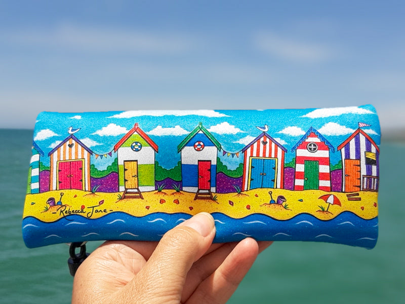 Beach Huts Sunglass Case