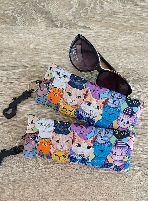 Colourful Cats Sunglass Case