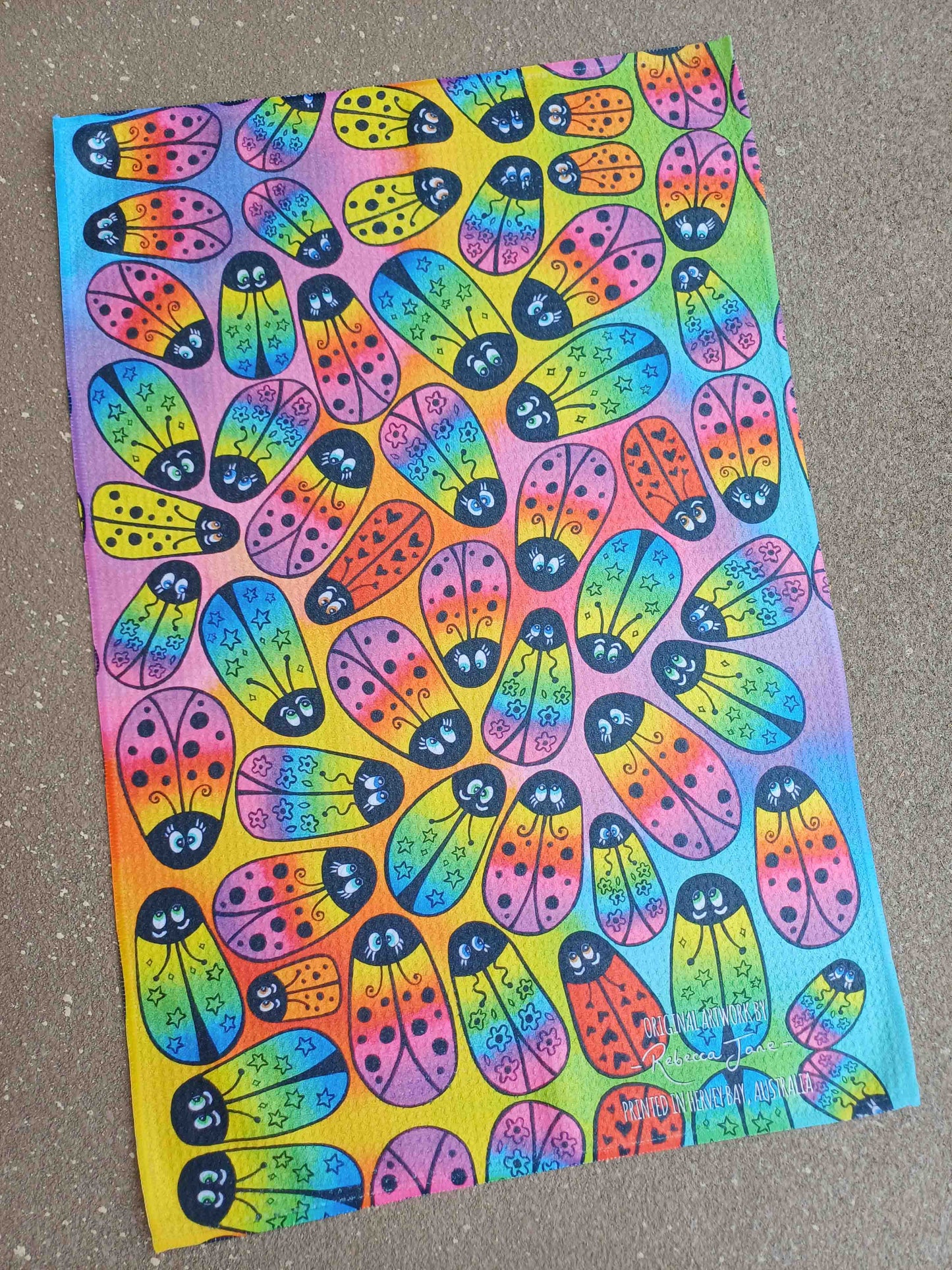 Bec's Beetles Tea Towel