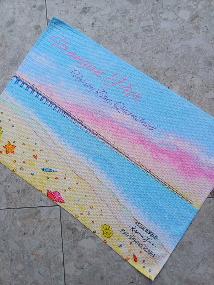 Pastel Pier Tea Towel