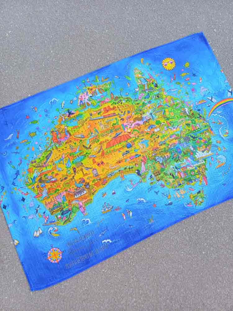 The Great Australian Map Tea Towel