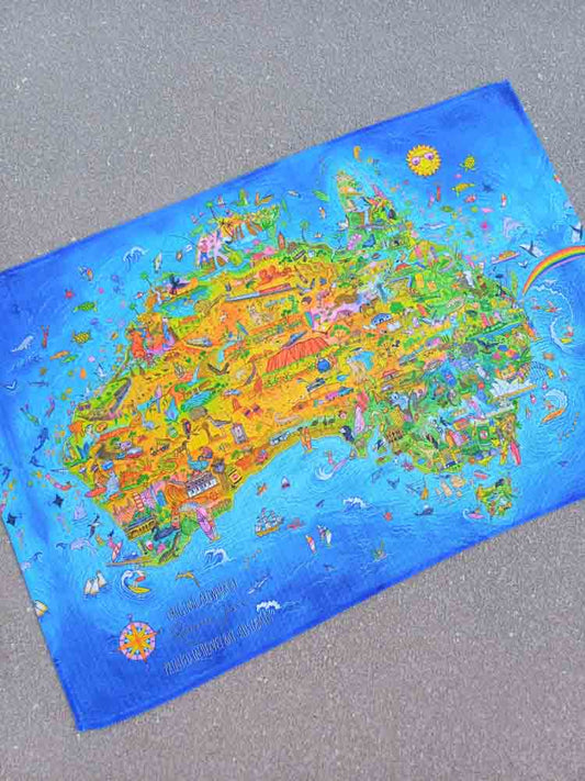 The Great Australian Map Tea Towel