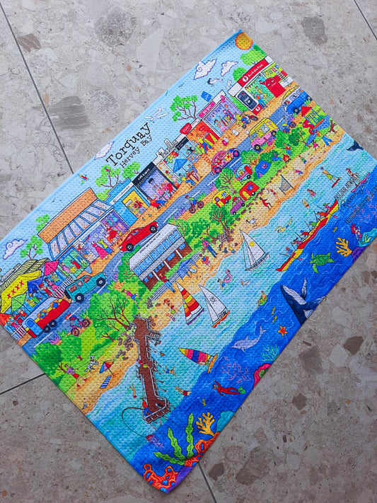 Thriving Torquay East End Tea Towel