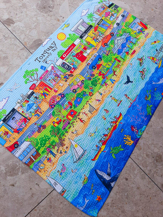 Thriving Torquay West End Tea Towel