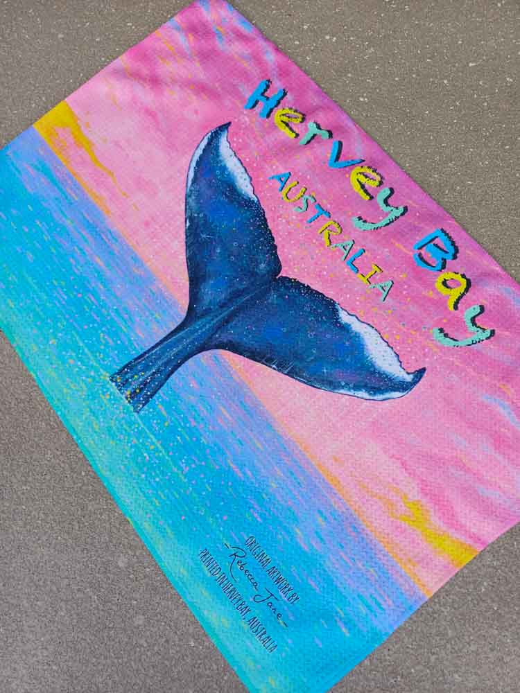Whale Confetti Tea Towel