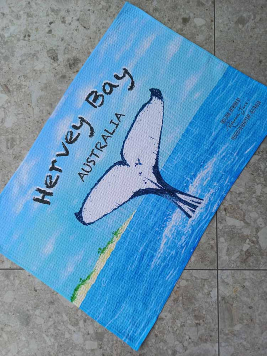 Whale Tail Tea Towel